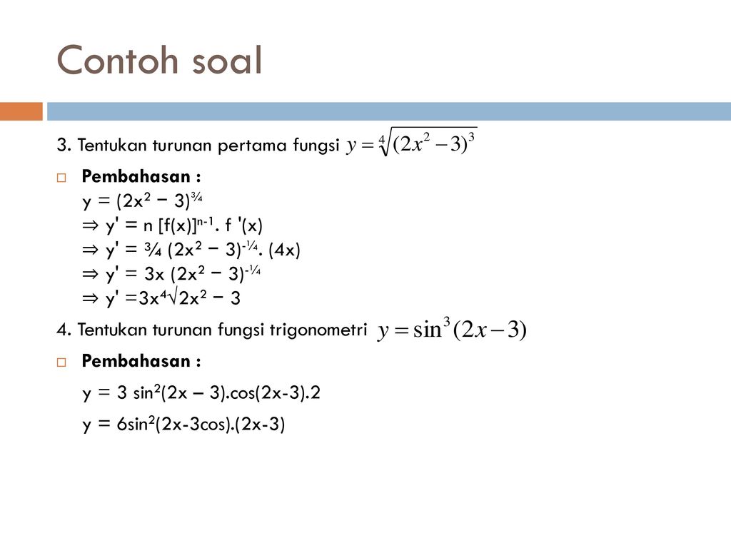 Kumpulan Soal Fungsi Turunan Trigonometri Beinyu